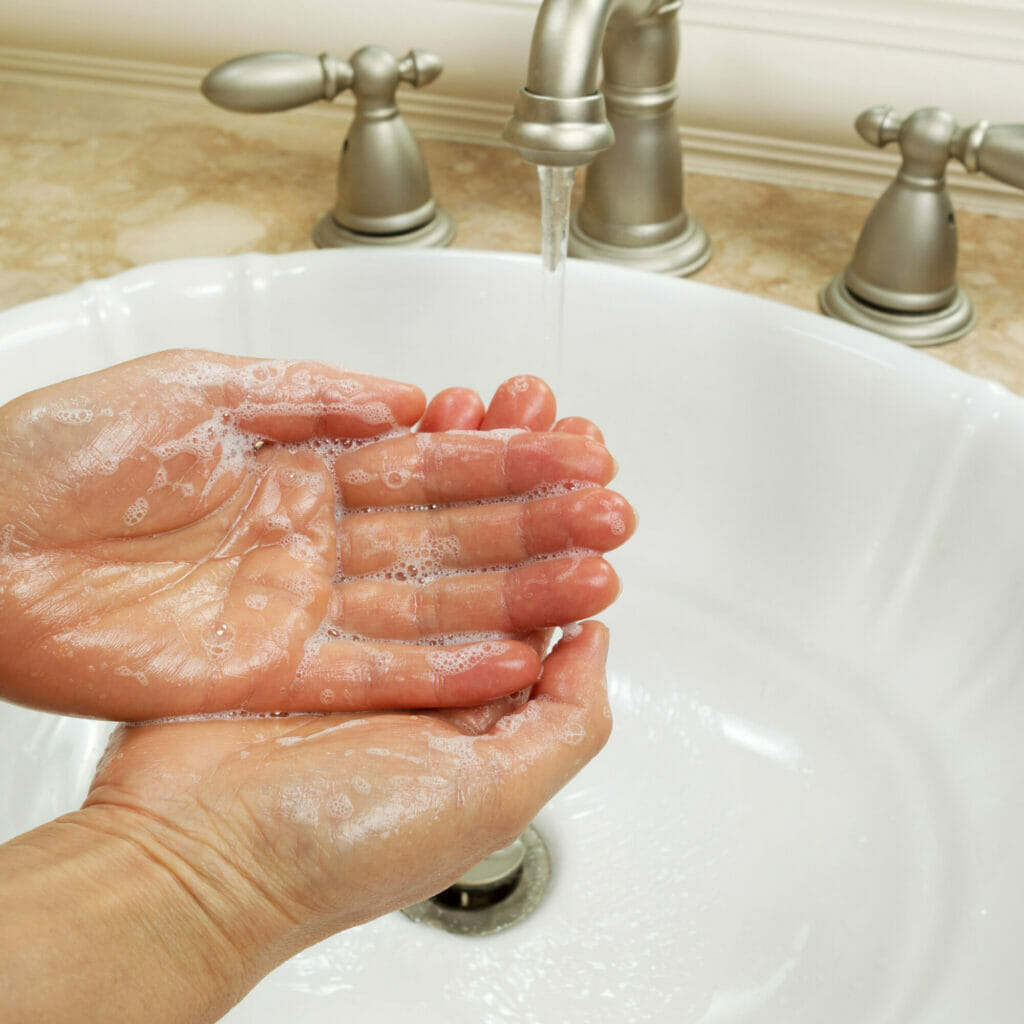 washing hands - image